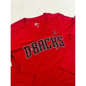 G-III 4Her MLB Arizona Diamondbacks Baseball Shirt Women Large Red Cotton V Neck
